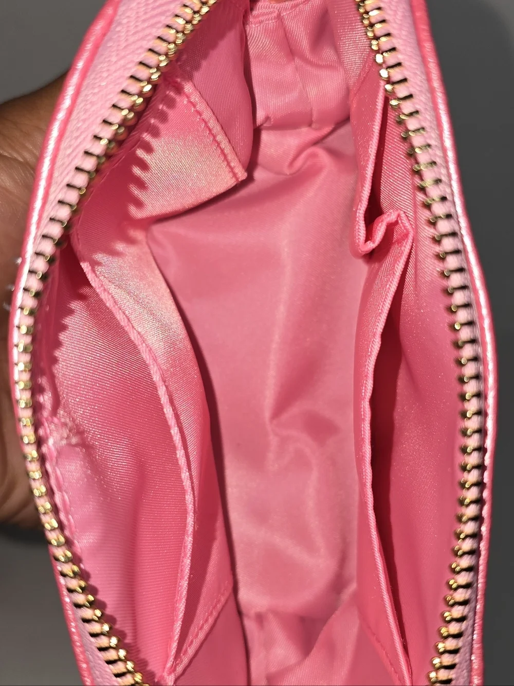 Pink Cosmetic Bag Makeup Pouch Travel Organizer Zipper Case & Silver Coin Purse